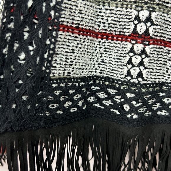 Cj Banks Fringed black and white open cardigan size 2X EUC - Picture 3 of 10